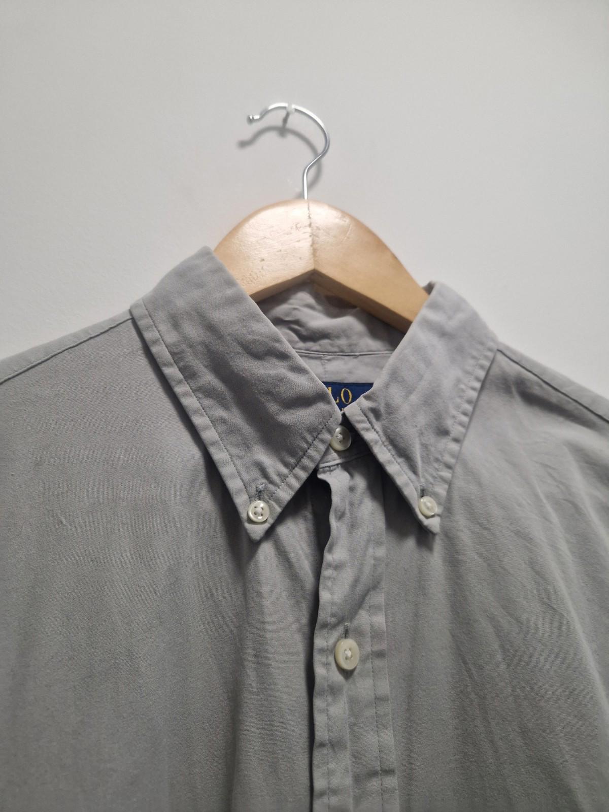 Polo Ralph Lauren Custom Fit Oxford Cotton Shirt in a grey stone color Uk M Gc