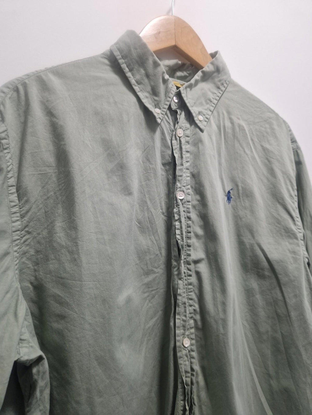 Polo Ralph Lauren long-sleeve cotton button-down shirt in a Olive Green Uk  Xl
