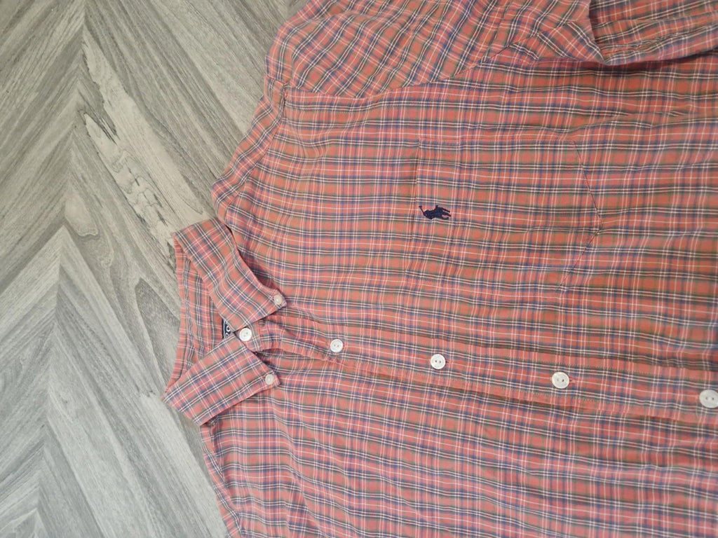 Ralph Lauren Blake Shirt Mens M Cotton Plaid Button Up Short Sleeve Casual