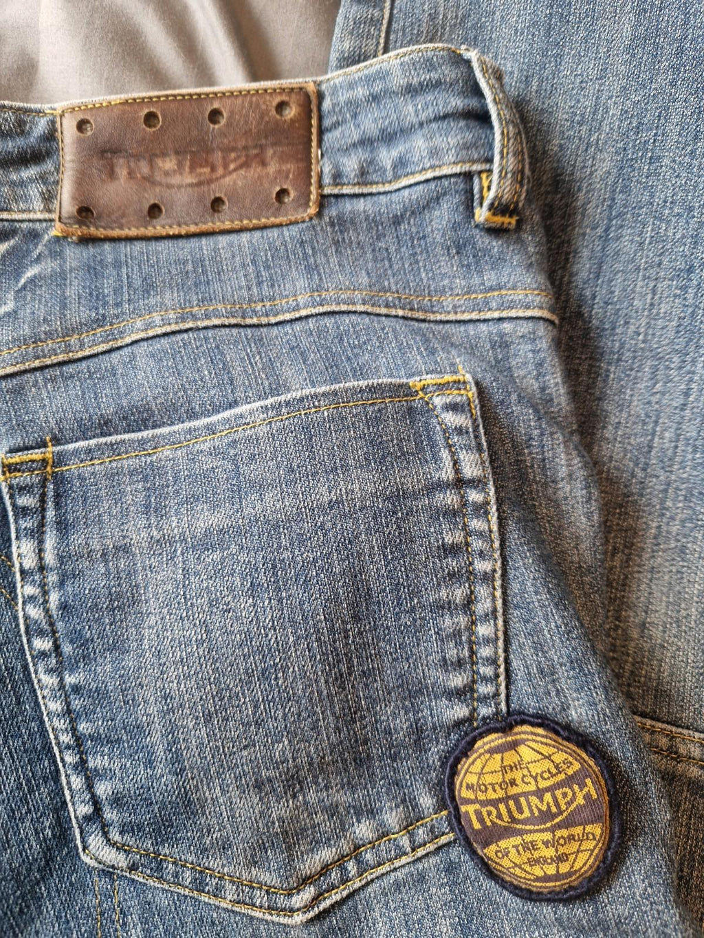 Triumph Motorcycle Jeans Ladies Blue Uk Size W40 X L29 Gc