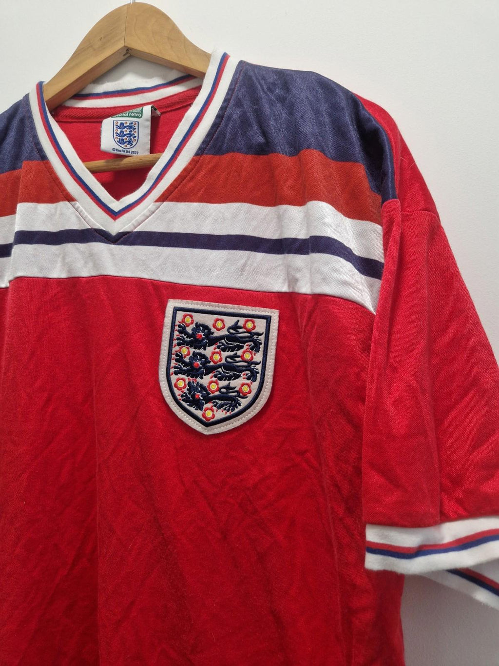England 1982 World Cup Finals Away Retro Shirt Score Draw Label Uk Xl Gc