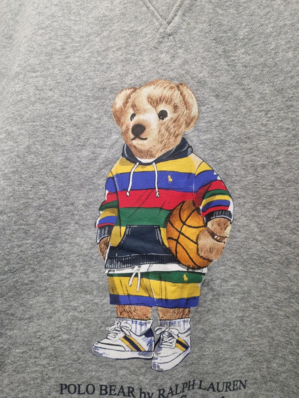 Ralph Lauren polo bear Crew Neck sweater Grey With Basketball Bear Uk Xxl  Gc