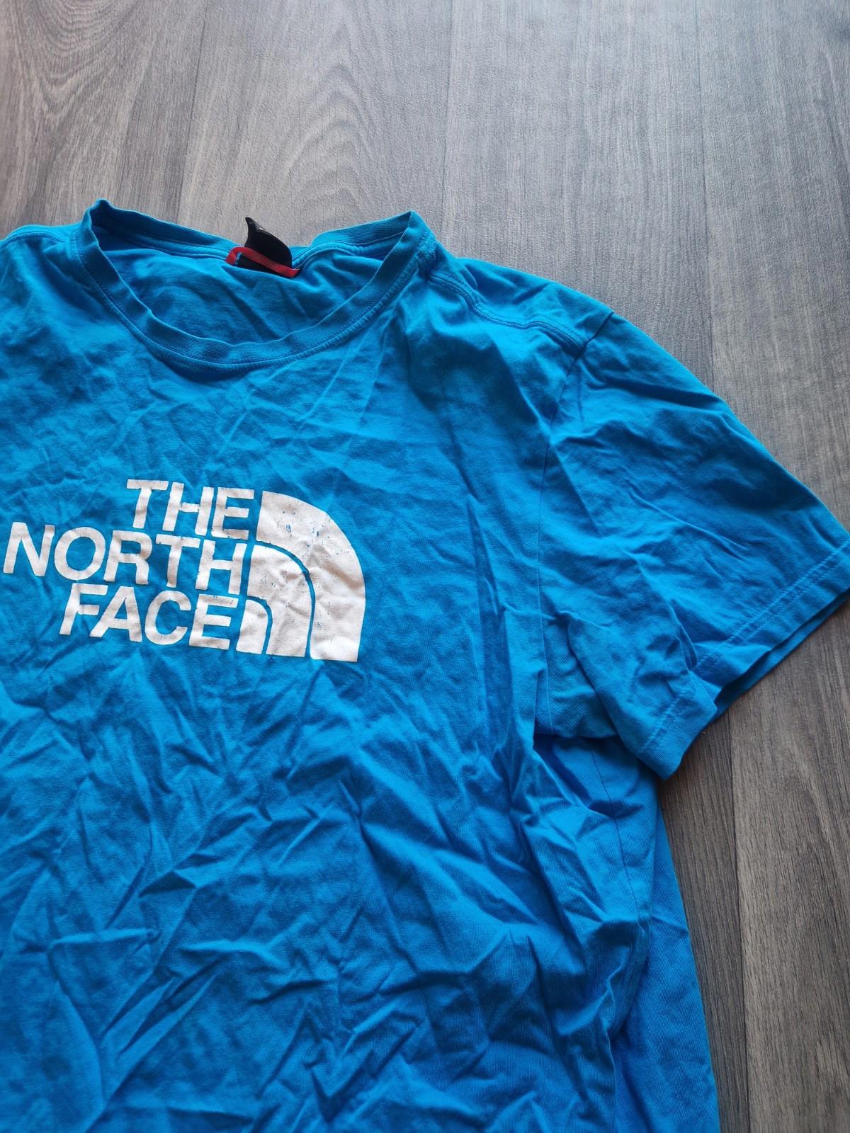 The North Face Blue Crew Neck T -shirt Front Chest Hit Womens Uk Size L
