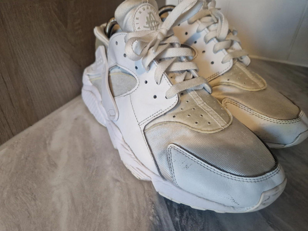 Nike Air Huarache Triple White Trainer Sneakers Mens Uk Size 11 Gc