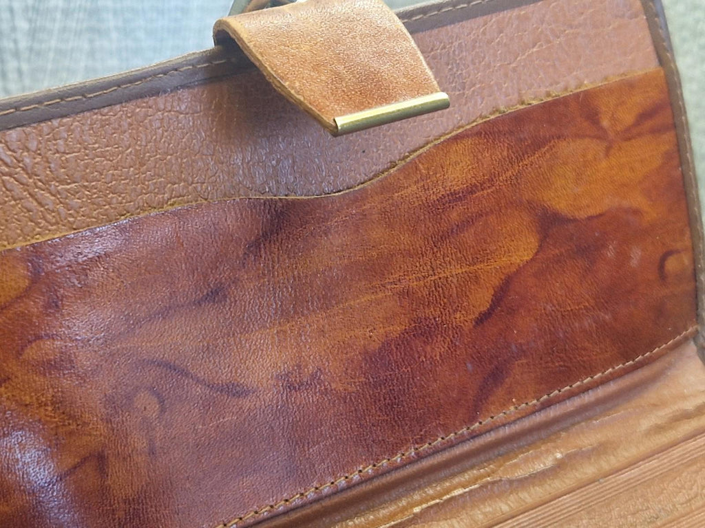 City Of London"SQUIRE" Genuine Brown Leather Wallet document holder Vgc
