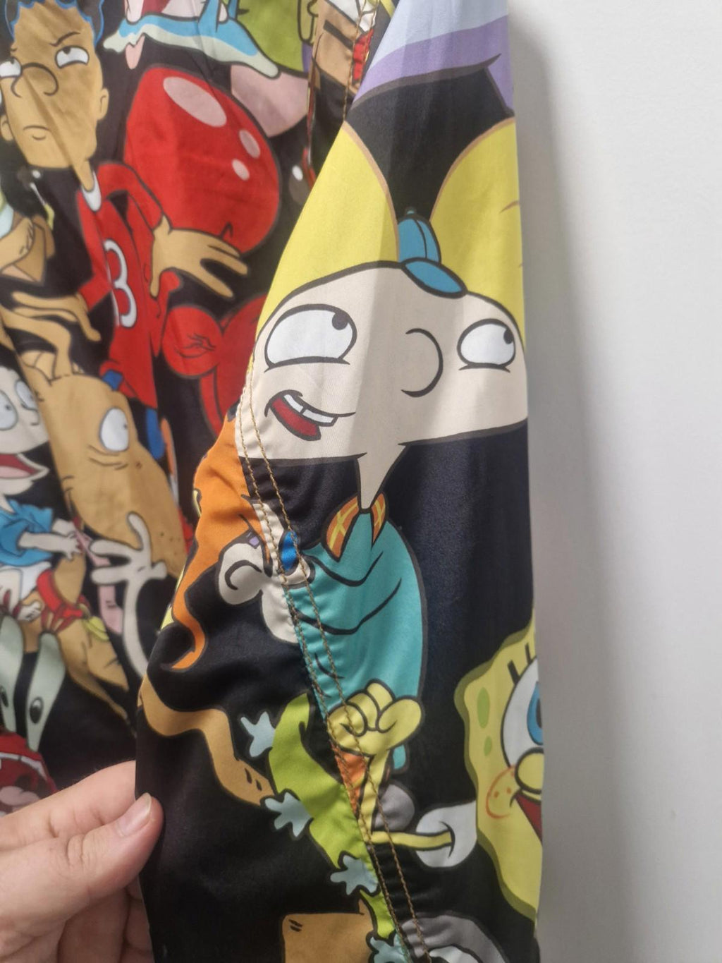 Nickelodeon 90’s Cartoon Mash Print Reversible  Jacket Size L Mens Members Only