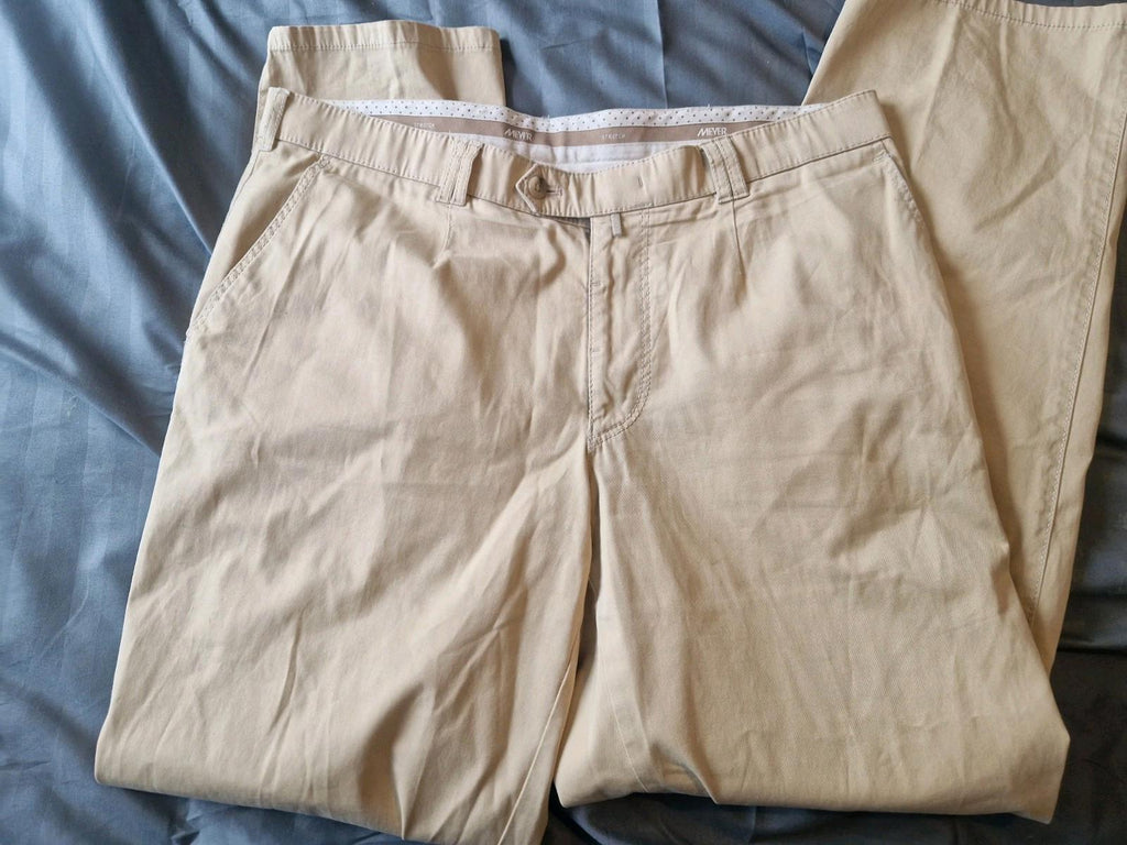Meyer Cream Lightweight Casual Trousers Uk Size W36 x L32 Gc