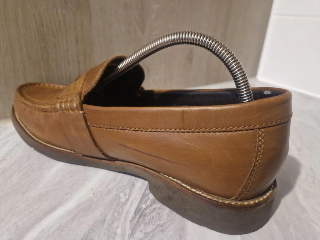 Rockport Brown Tan Leather Mens Loafers Uk Size 10.5 Gc V75688