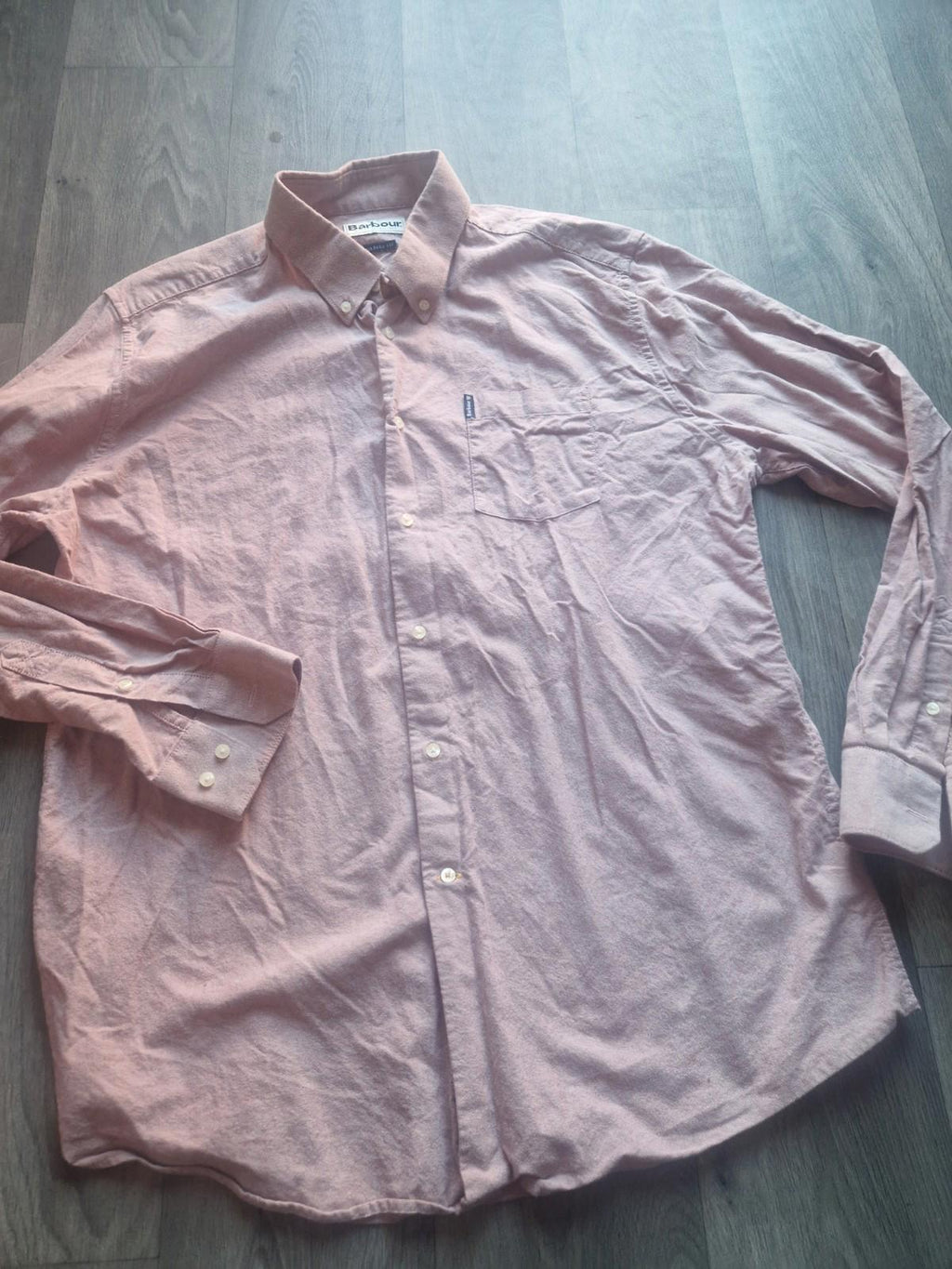 Barbour Tailored Fit 100% Cotton  Button Up Shirt Uk Xl Vgc