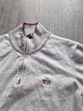 Hugo Boss Grey Quarter Zip Sweatshirt Jumper Uk Size Xxl Slim Fit Vgc