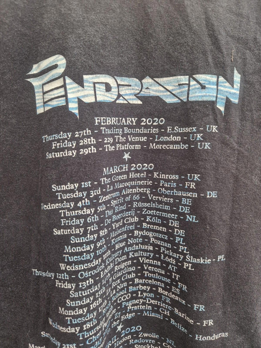 Pendragon Band 2020 Tour T-Shirt Uk Size L Gc