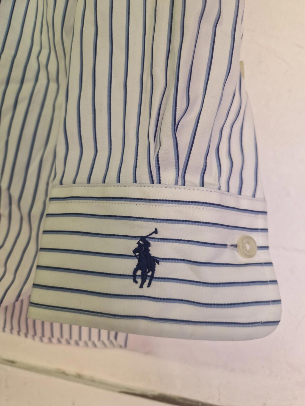 Ralph Lauren  Striped Shirt White Sleeve  Logo Hit   Uk Size M Neck 15.1/2 Vgc