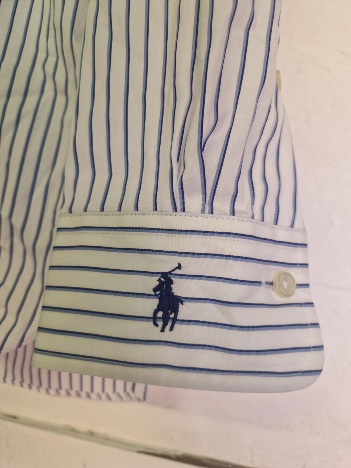 Ralph Lauren  Striped Shirt White Sleeve  Logo Hit   Uk Size M Neck 15.1/2 Vgc