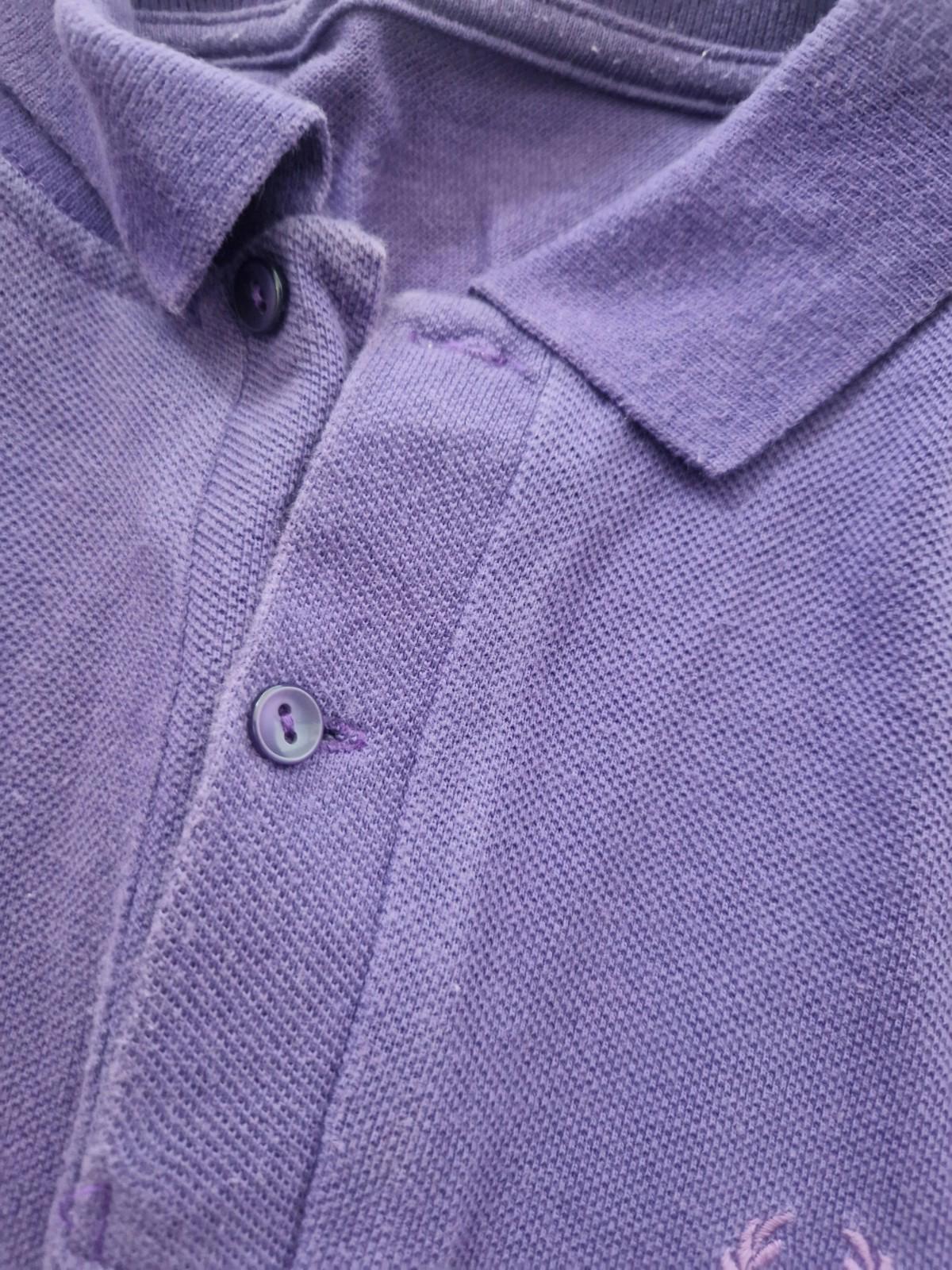 Vintage 1980s Fred Perry Original  Purple Polo Shirt 44" Chest But More A Medium