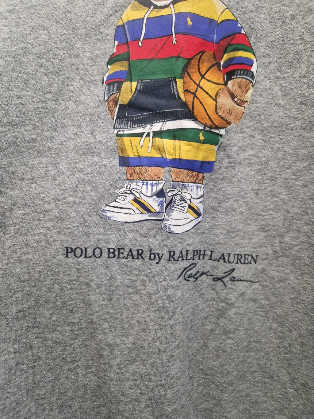Ralph Lauren polo bear Crew Neck sweater Grey With Basketball Bear Uk Xxl  Gc
