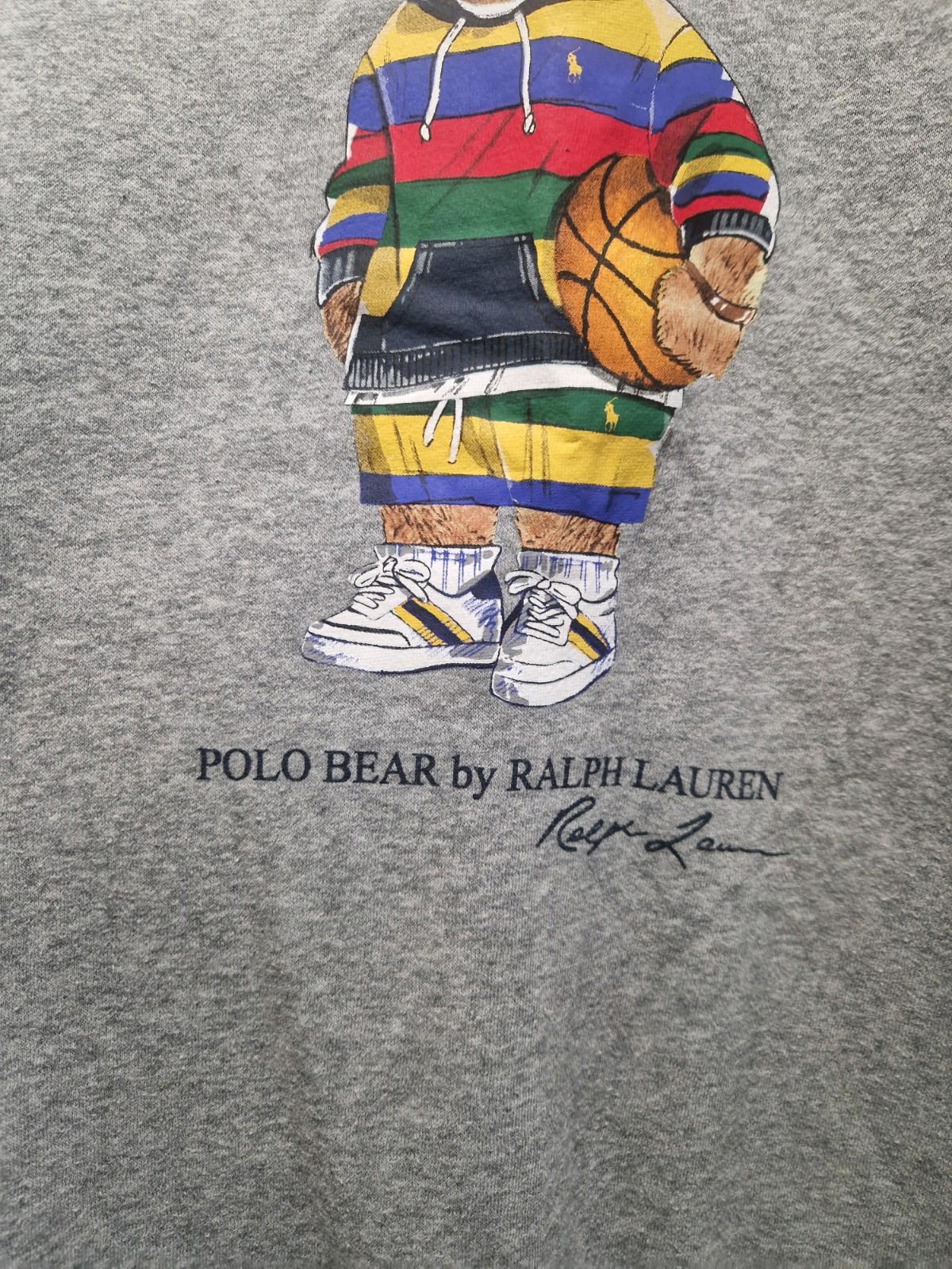 Ralph Lauren polo bear Crew Neck sweater Grey With Basketball Bear Uk Xxl  Gc