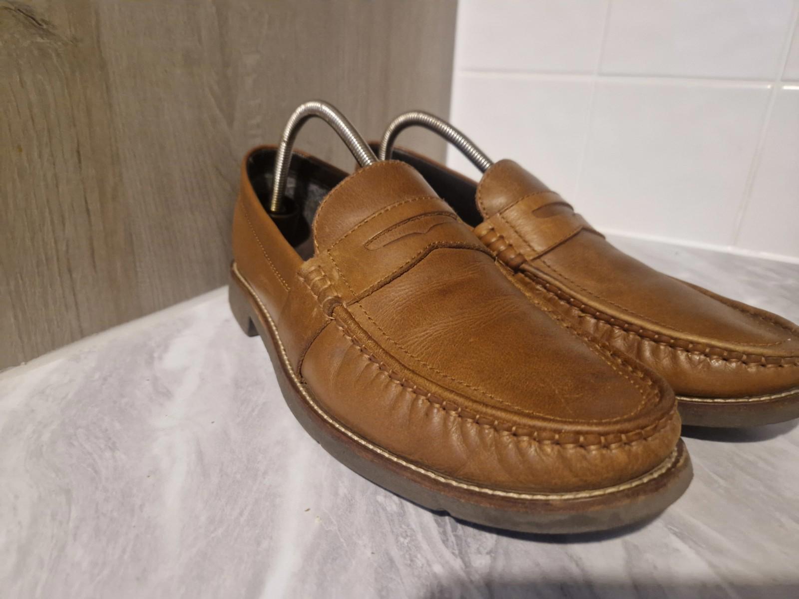 Rockport Brown Tan Leather Mens Loafers Uk Size 10.5 Gc V75688