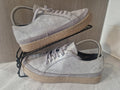 Clarks Barleigh lace silver glitter grey  Suede shoe Gum Sole Uk Size 6.5 Gc