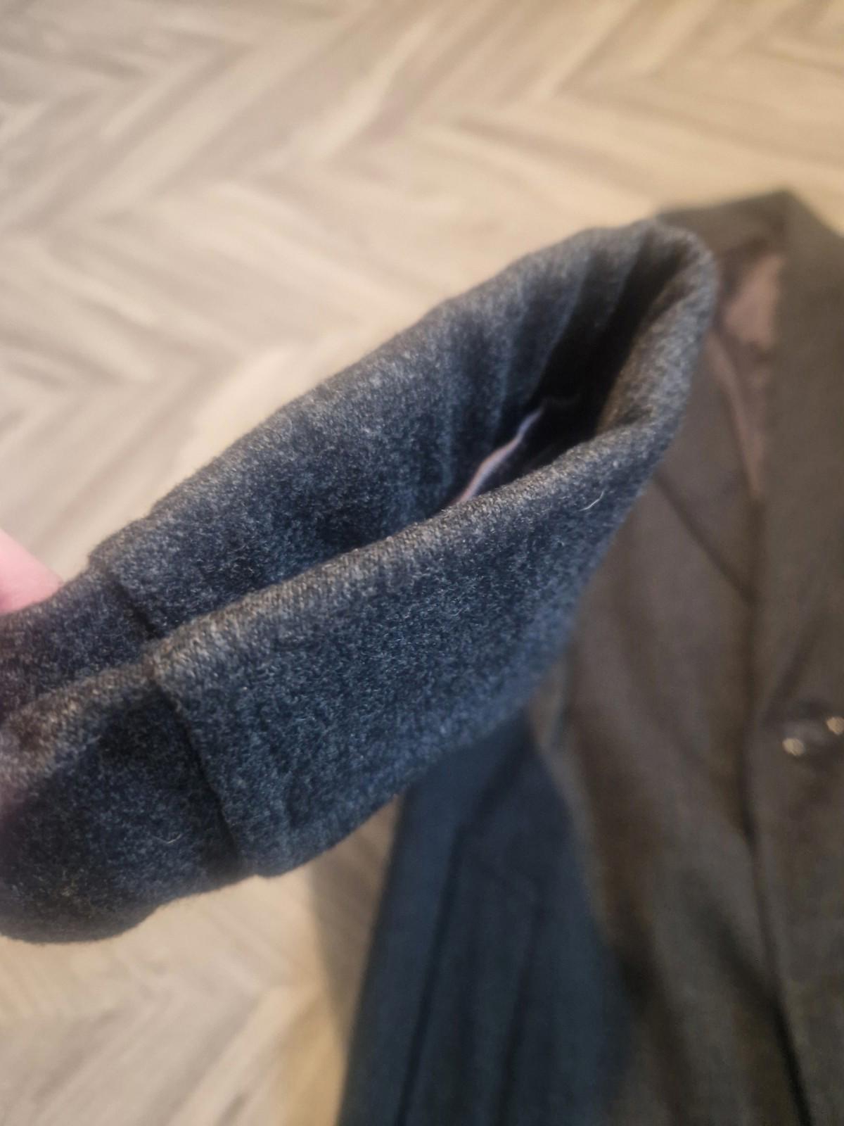 Vintage West Of England Burton  Mens Grey Wool Long Overcoat 40" Chest Uk M Vgc