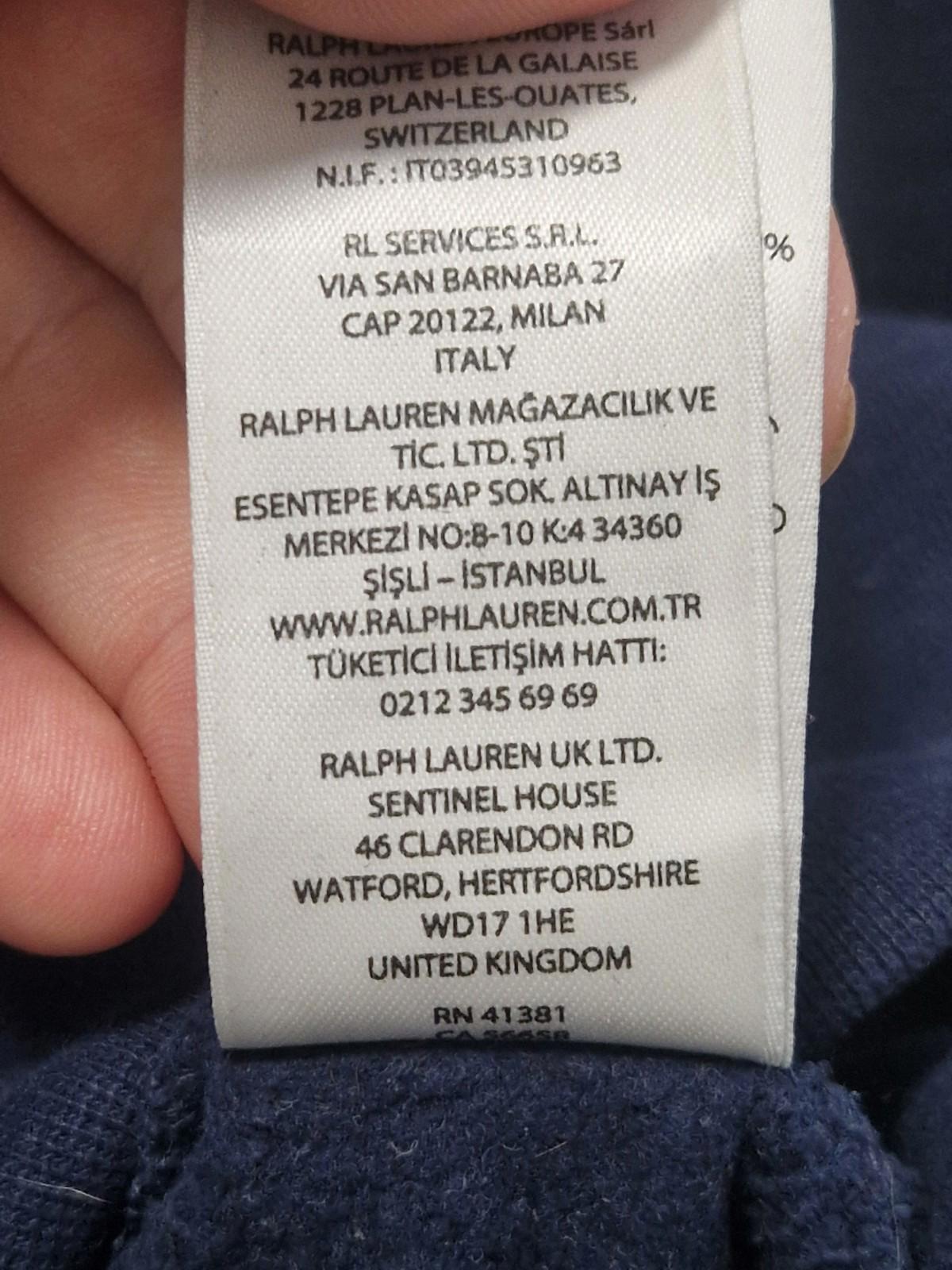 Ralph Lauren Polo Bear Crew Neck Navy Sweater  Golf Bear  Uk Xxl Preowened Gc