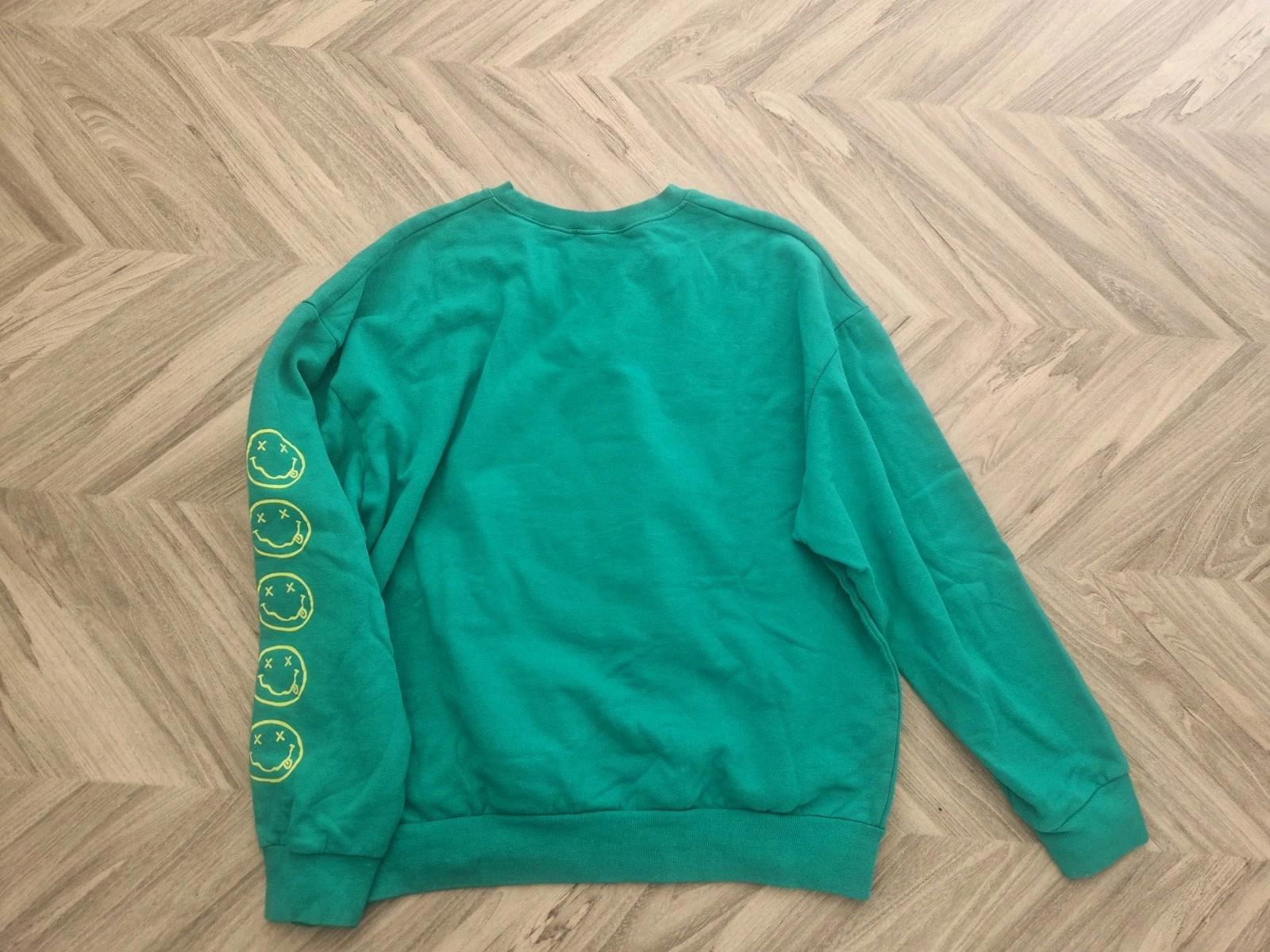 Urban Outfitters X Nirvana Oversized Sweatshirt Spiral Face Green Uk M/L Ladies