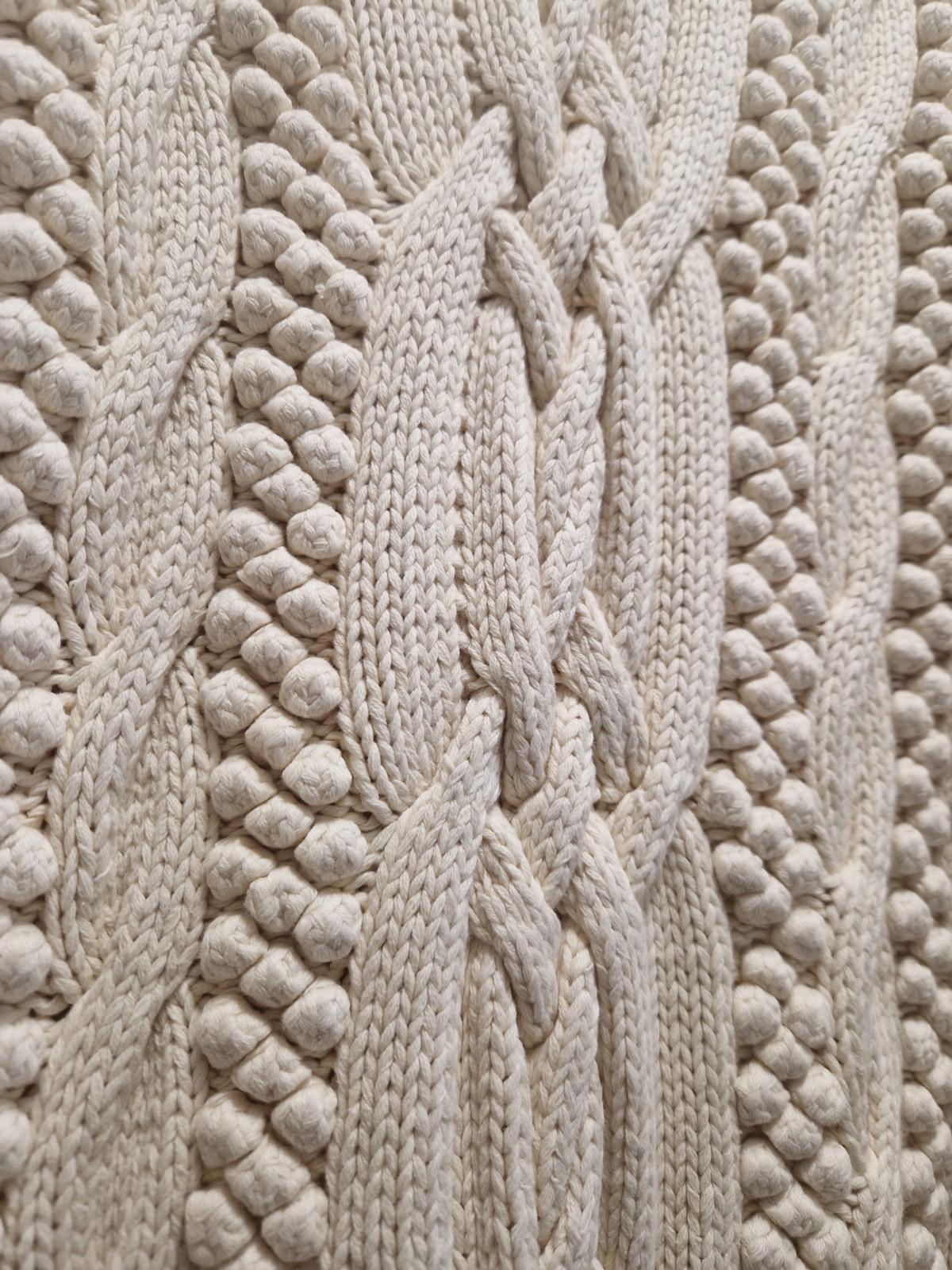 Vintage 90s Joseph Tricot Heavyweight  Cream 100% Cotton Cable Knit Jumper Uk M