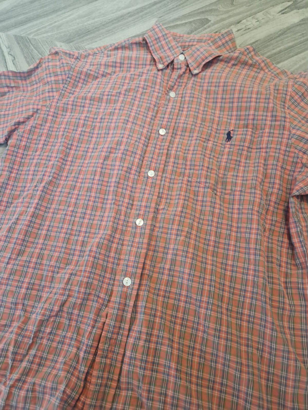 Ralph Lauren Blake Shirt Mens M Cotton Plaid Button Up Short Sleeve Casual