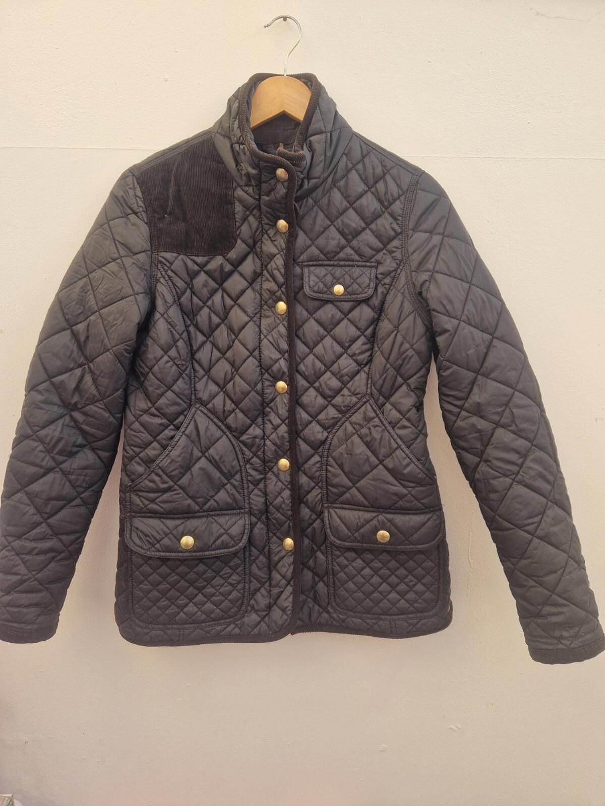Joules Calverly Ladies Quilted  Navy Blue Coat Uk Size 12 Gc