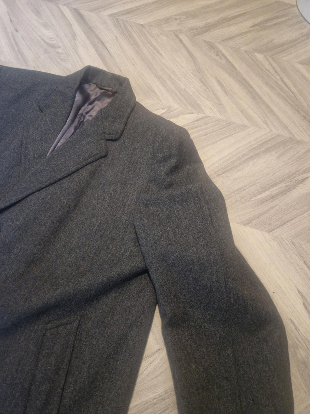 Vintage West Of England Burton  Mens Grey Wool Long Overcoat 40" Chest Uk M Vgc