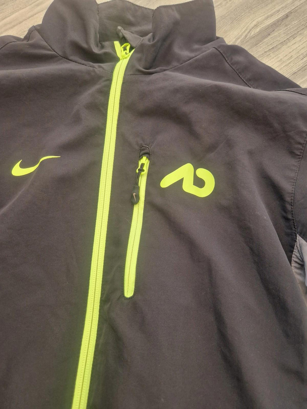 Nike Full Zip Wind Breaker Jacket Black Neon  Yellow Uk Mens Small Gc