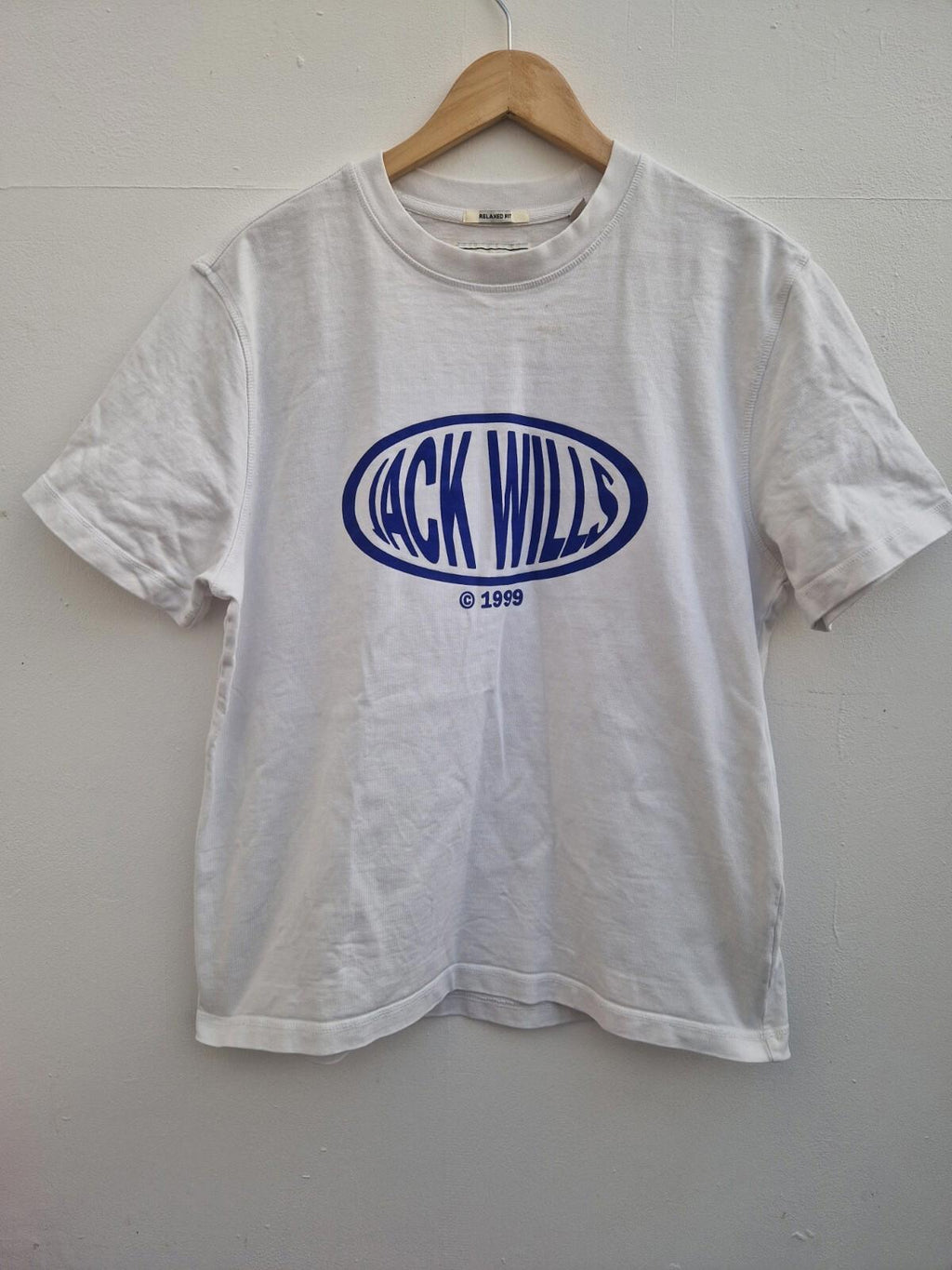 jack wills contrast graphic  tee 1999 White Uk Size L Gc