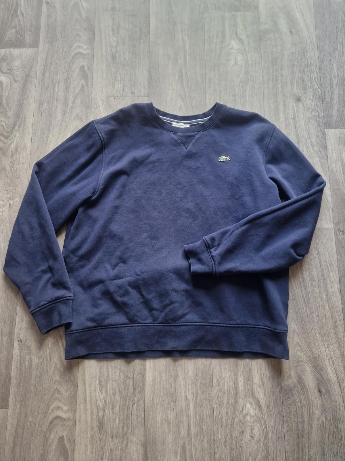 Lacoste Classic Logo Crew Neck Sweatshirt in navy blue Fra 7 Uk  Size Xxl Gc