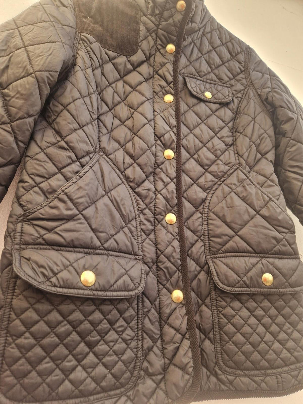 Joules Calverly Ladies Quilted  Navy Blue Coat Uk Size 12 Gc