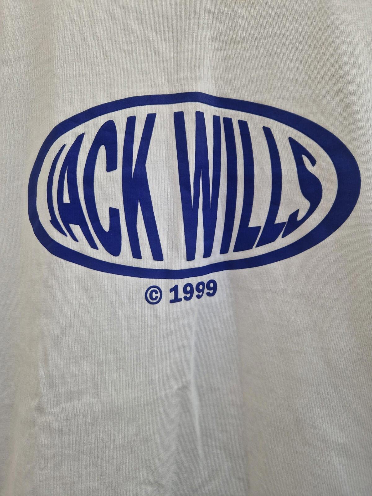 jack wills contrast graphic  tee 1999 White Uk Size L Gc