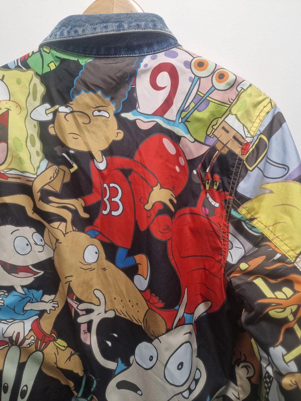 Nickelodeon 90’s Cartoon Mash Print Reversible  Jacket Size L Mens Members Only
