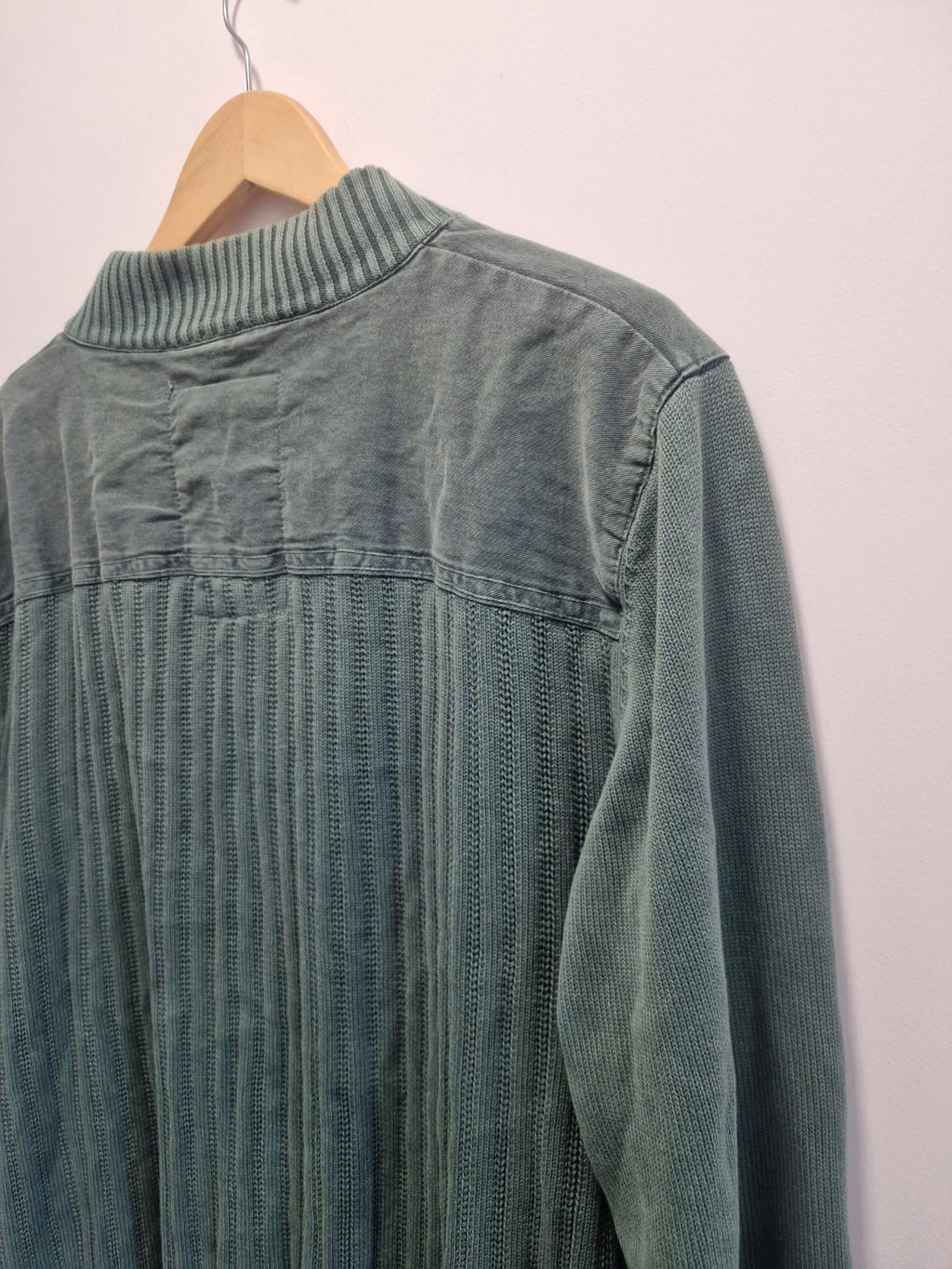 Y2k Saltrock zip-up knit sweatshirt/cardigan Green Uk Size Large 100% Cotton  Gc