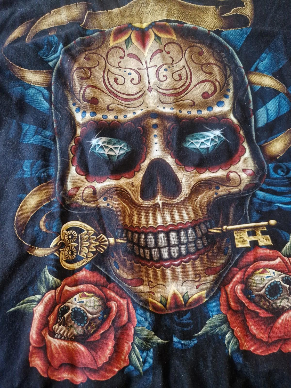 Skull Rock Band Graphic T-shirt  Front & Back Hit Uk Size Xl On A Wild Tag