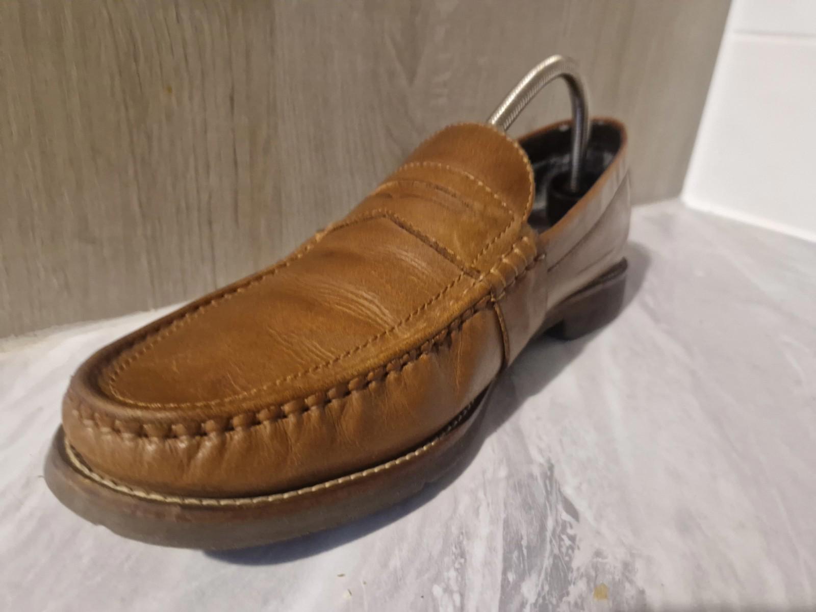 Rockport Brown Tan Leather Mens Loafers Uk Size 10.5 Gc V75688