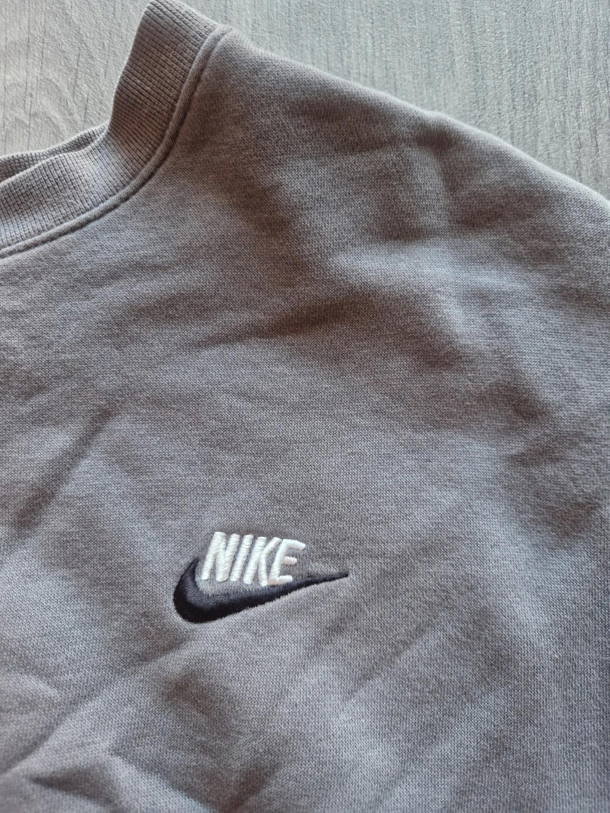 Nike Sweatshirt Mens  Grey Swoosh Crewneck Pullover Jumper/ Sweater Uk Size L Gc
