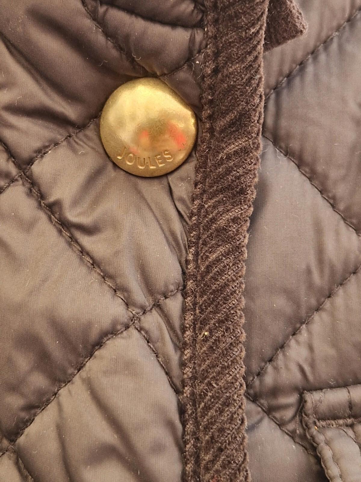 Joules Calverly Ladies Quilted  Navy Blue Coat Uk Size 12 Gc