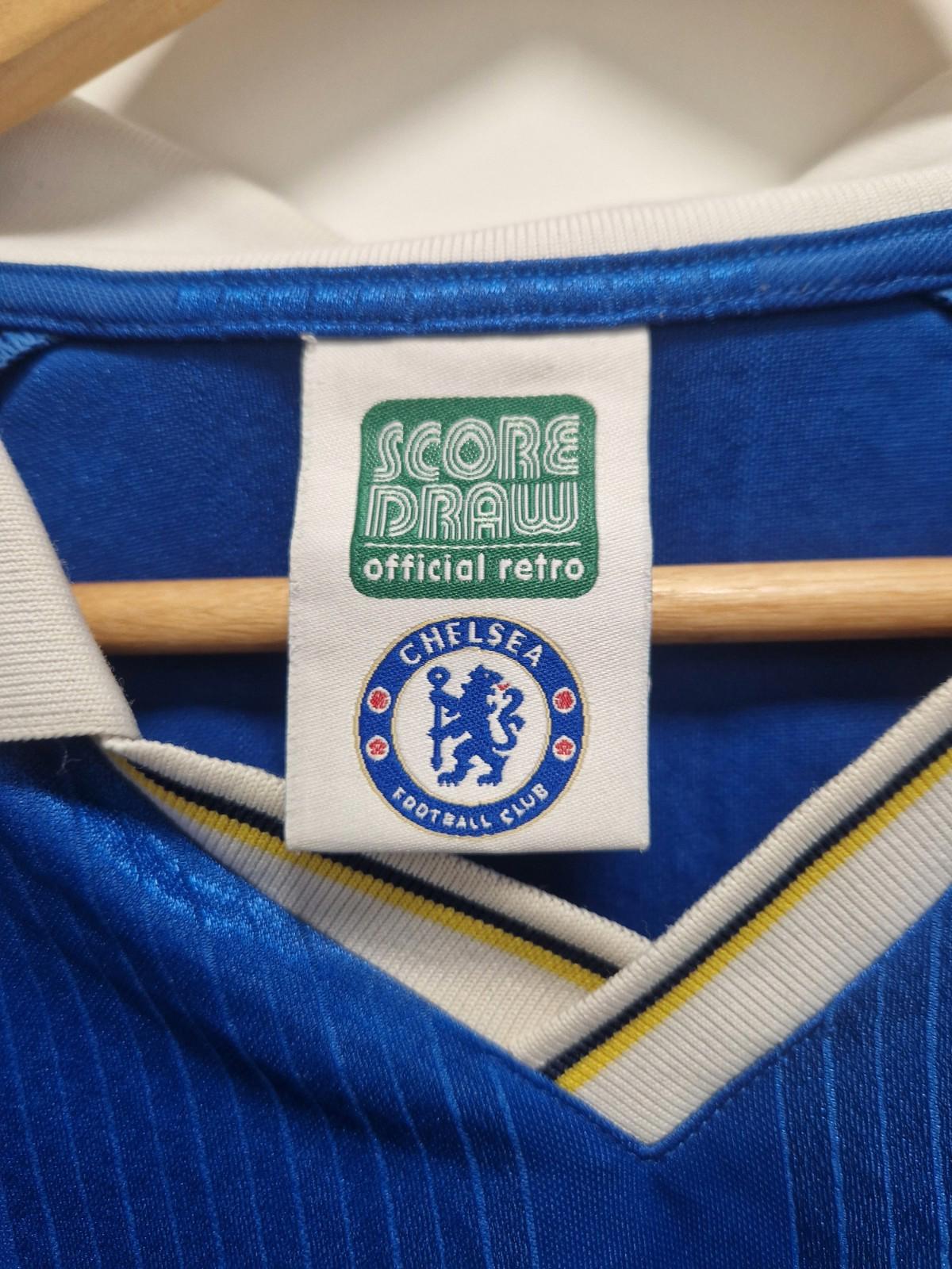 Score Draw Mens Chelsea 98 Home Jersey Licensed Retro Shirt Uk xl Preowened Gc