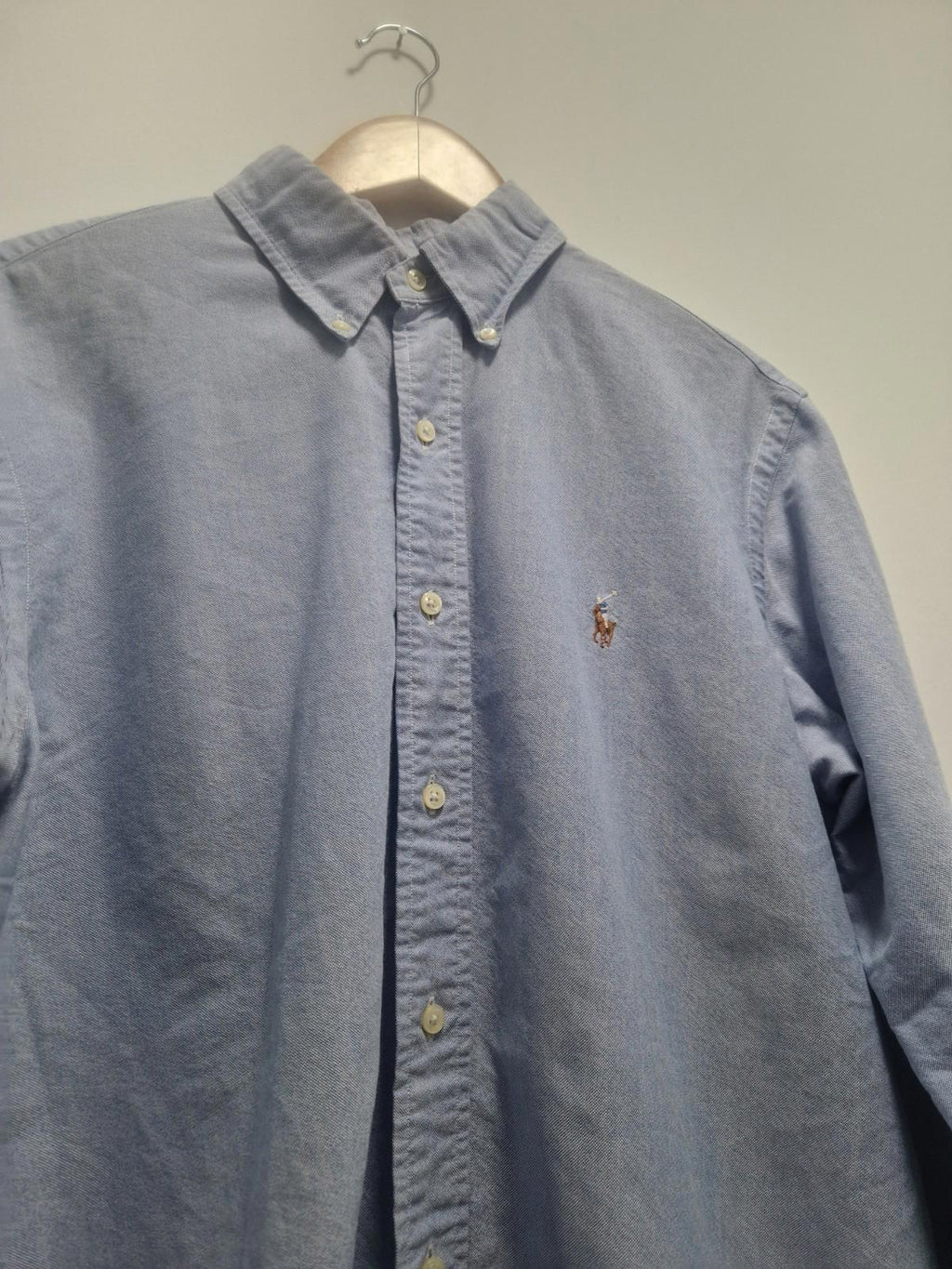 Polo Ralph Lauren Light Blue Embroidered  Pony Oxford shirt in 100% cotton Uk Xl