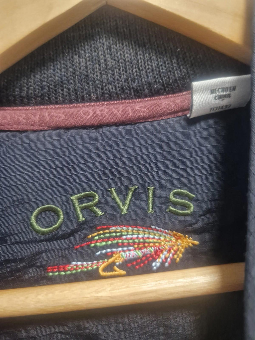 Orvis Gilet Jacket Mens L Large Grey Sweater Vest Fleece Knit Full Zip Gc
